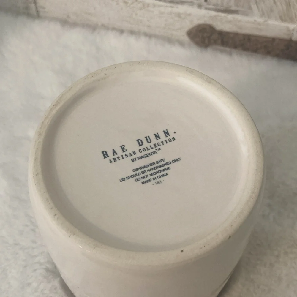 Rae Dunn Marshmallow Cellar with Wooden Lid